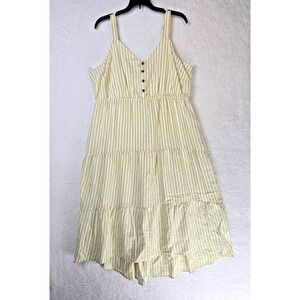 Babydoll Sleeveless Linen Prairie Tiered‎ Tank Maxi Sun Dress XXL Romantic Fairy